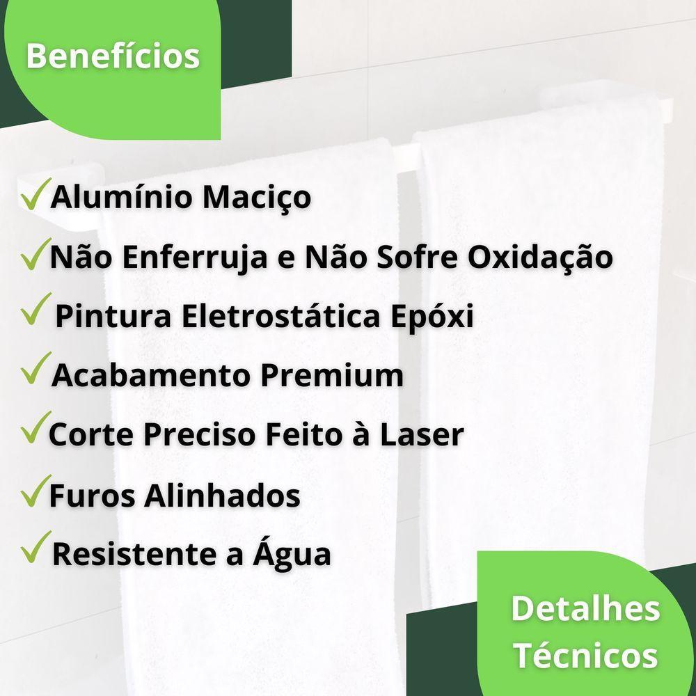 Suporte Pendurador Porta Toalha Banho Banheiro Branco Zmt - 5