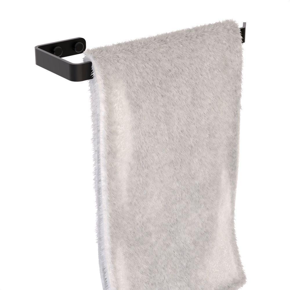 Suporte Para Toalha De Rosto Banheiro De Parede Preto Zmt - 2