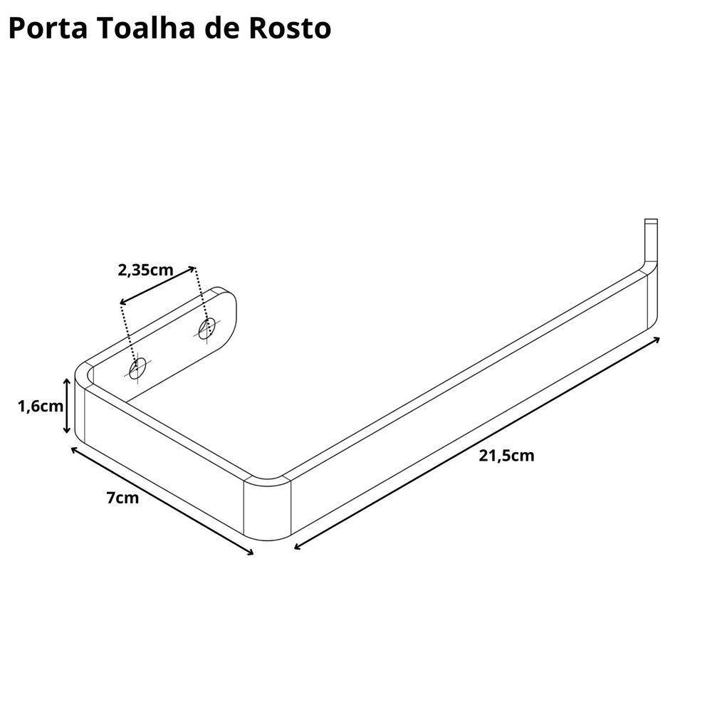 Suporte Para Toalha De Rosto Banheiro De Parede Preto Zmt - 5