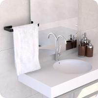 Suporte Para Toalha De Rosto Banheiro De Parede Preto Zmt