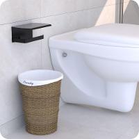 Porta Papel Higiênico De Parede Preto Com Tampa Zmt - 5