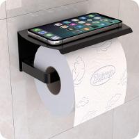 Porta Papel Higiênico De Parede Preto Com Tampa Zmt - 7