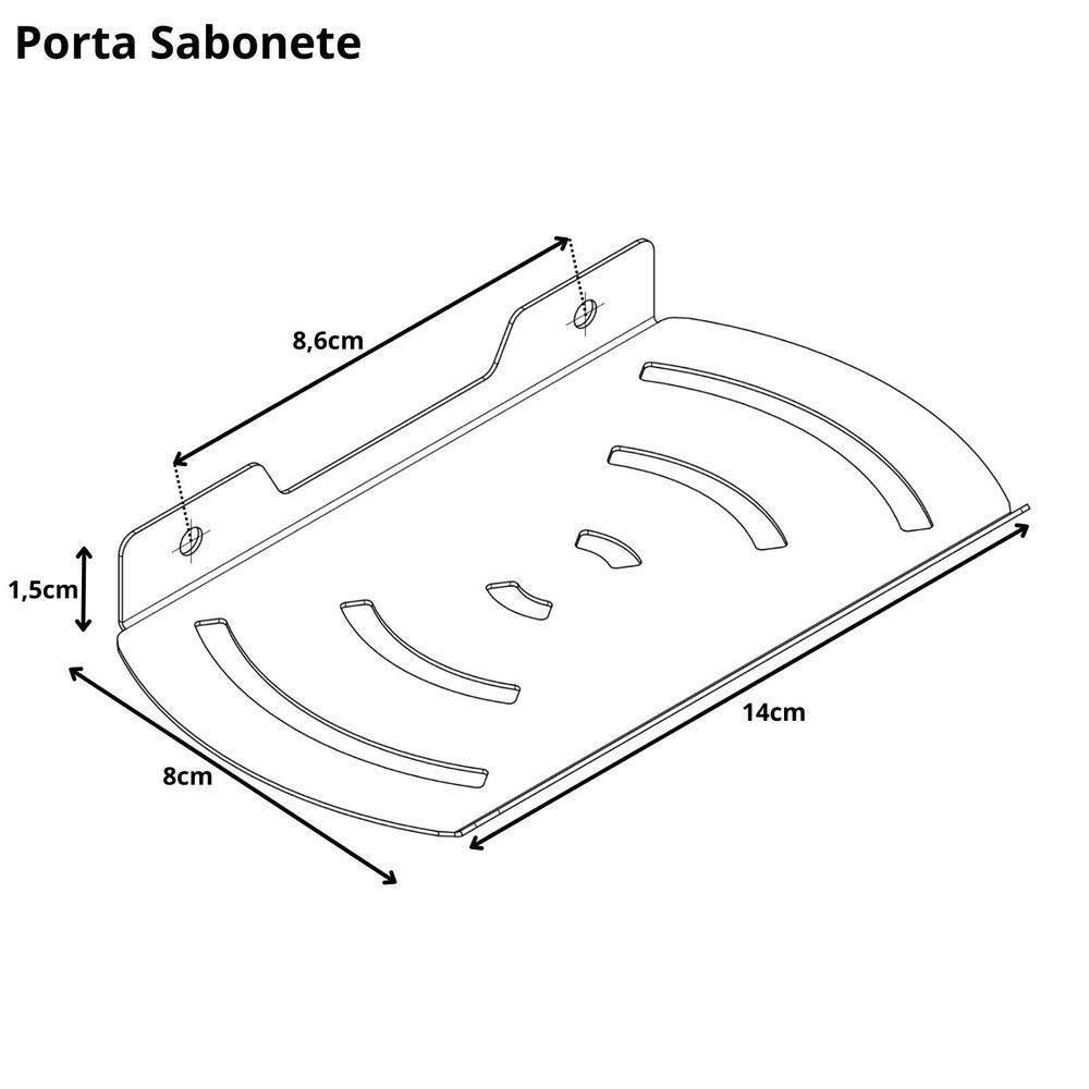 Saboneteira De Parede Para Banheiro De Branco Zmt - 2
