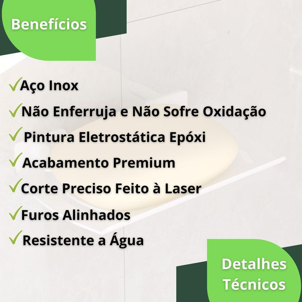 Saboneteira De Parede Para Banheiro De Branco Zmt - 3