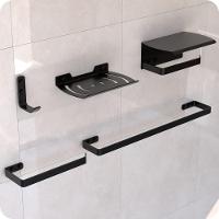 Kit Acessórios Para Banheiro Preto Fosco 5 Peças Zmt - 1