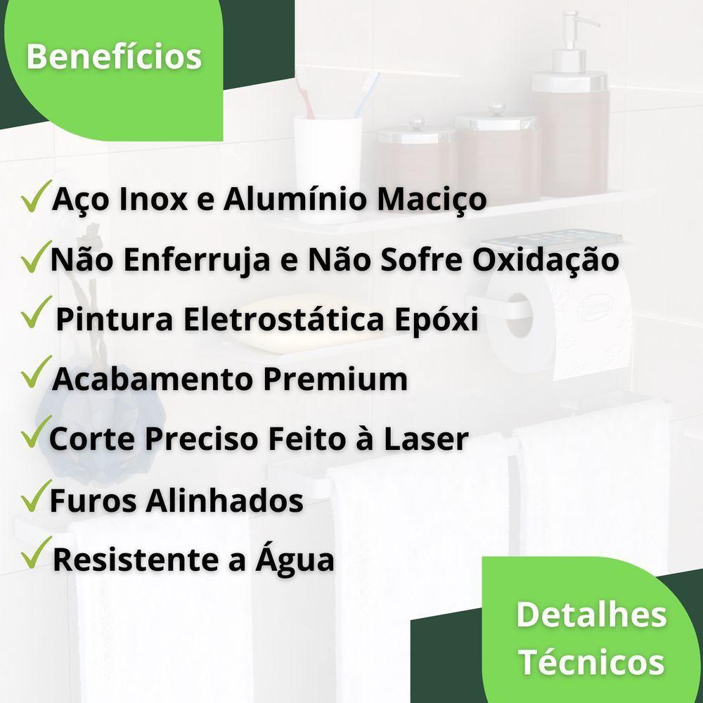 Kit Acessórios Para Banheiro Branco 5 Peças Zmt - 3