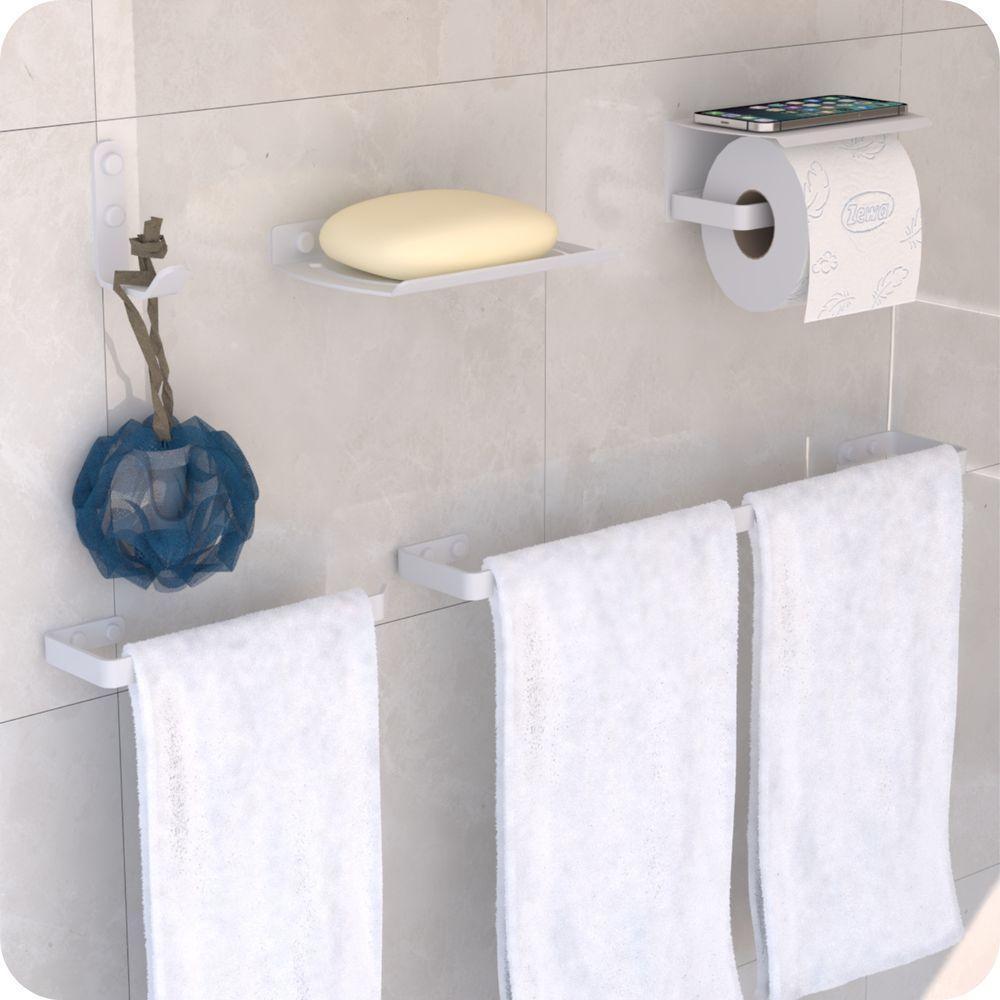 Kit Acessórios Para Banheiro Branco 5 Peças Zmt - 7