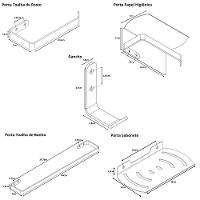 Kit Acessórios Para Banheiro Branco 5 Peças Zmt - 2