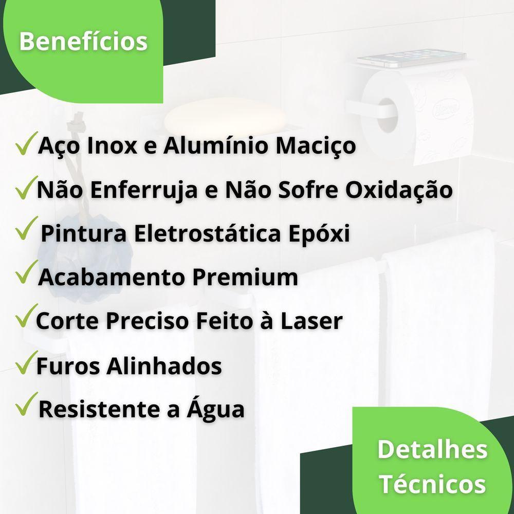 Kit Acessórios Para Banheiro Branco 6 Peças Zmt - 3
