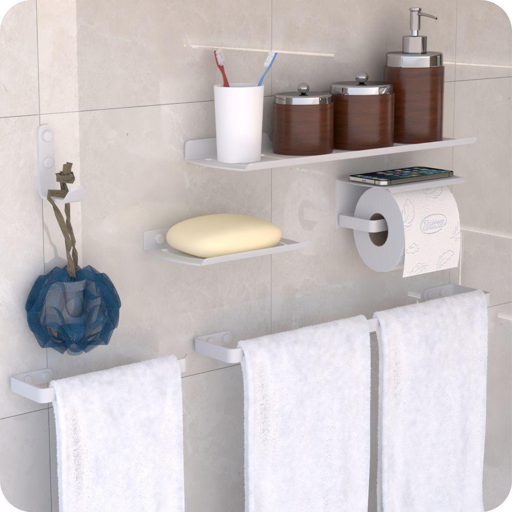 Kit Acessórios Para Banheiro Branco 6 Peças Zmt - 7