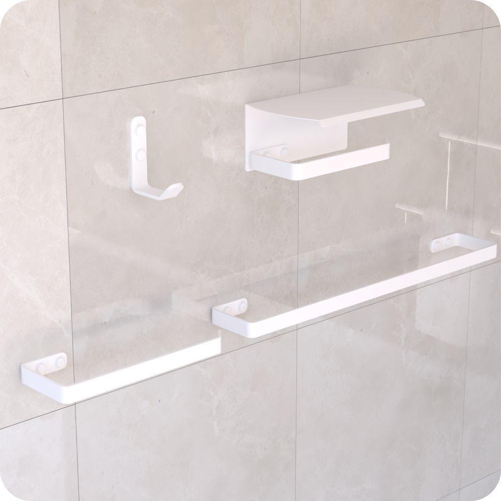 Kit Acessórios Para Banheiro Branco 4 Peças Zmt - 1