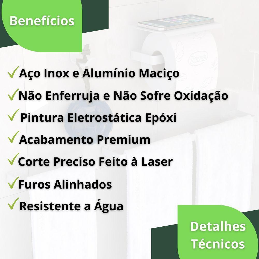 Kit Acessórios Para Banheiro Branco 4 Peças Zmt - 3