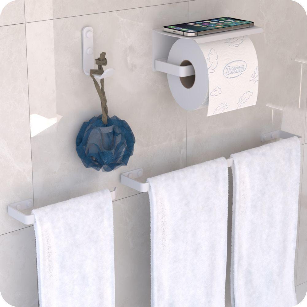 Kit Acessórios Para Banheiro Branco 4 Peças Zmt - 7