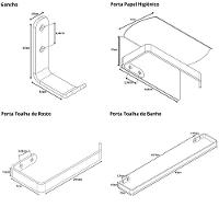 Kit Acessórios Para Banheiro Branco 4 Peças Zmt - 2