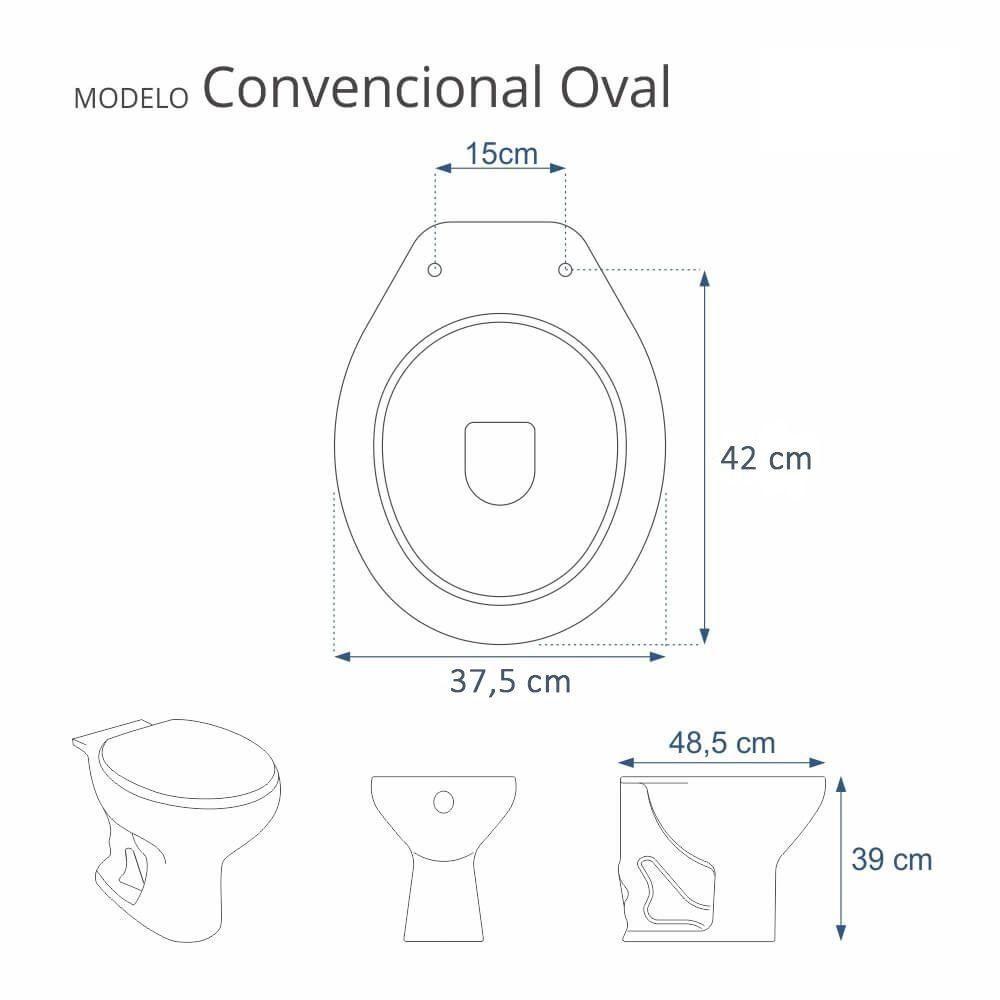 Assento Sanitário Almofadado Astra Oval Universal Bege Claro - 3