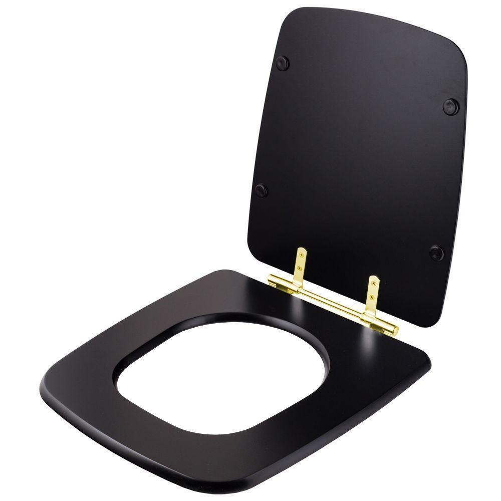 Assento Sanitário Boss Noir Para Vaso Com Ferragem Dourada - 2
