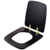 Assento Sanitário Boss Noir Para Vaso Com Ferragem Dourada - 2