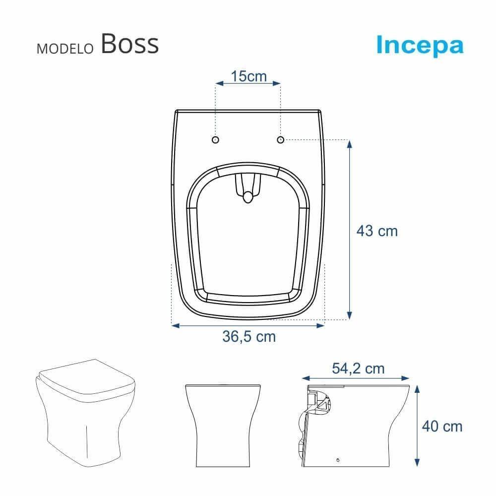 Assento Sanitário Boss Noir Para Vaso C/ Ferragem Dourada - 2