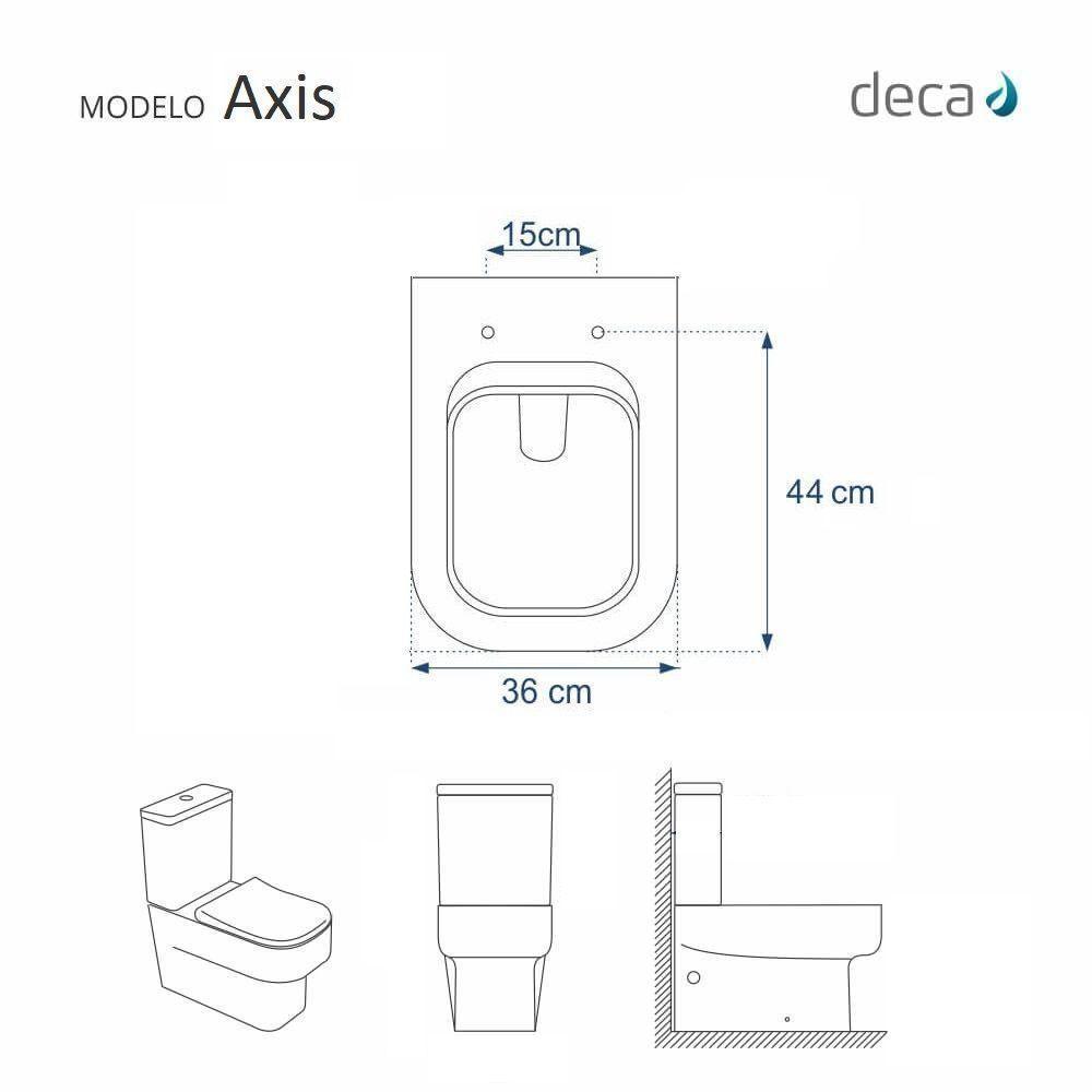 Assento Sanitário Axis Preto Para Vaso Deca - 6