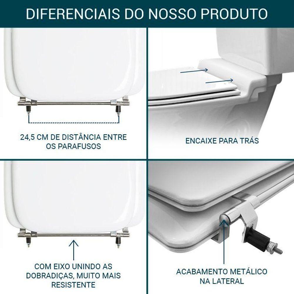Assento Sanitário Almofadado Calypso Preto Para Louça Incepa - 1