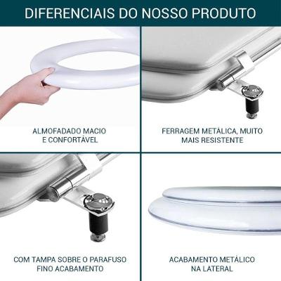 Assento Sanitário Almofadado Flex Branco Para Vaso Deca