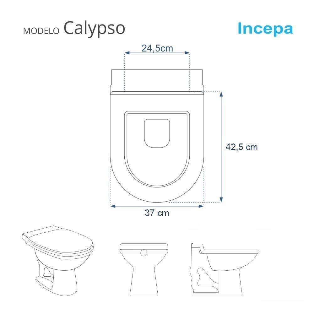 Assento Sanitário Acrílico Calypso Bege Para Vaso Incepa - 4