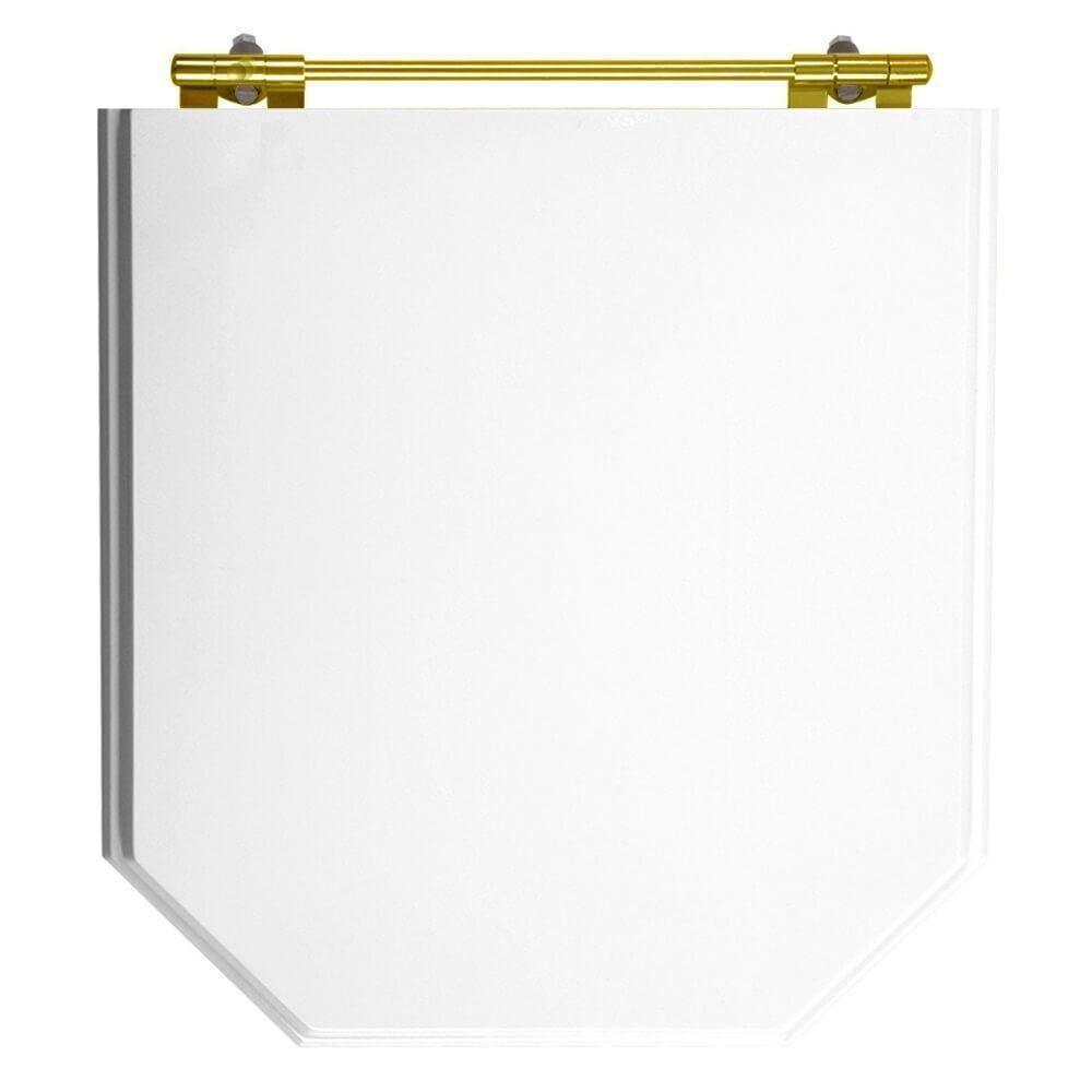 Assento Sanitario Branco P/ Vaso Incepa C/ Ferragem Dourada - 6