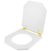 Assento Sanitario Branco P/ Vaso Incepa C/ Ferragem Dourada - 1