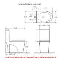 Vaso Sanitário Caixa Acoplada Monobloco Smart Plus - 2