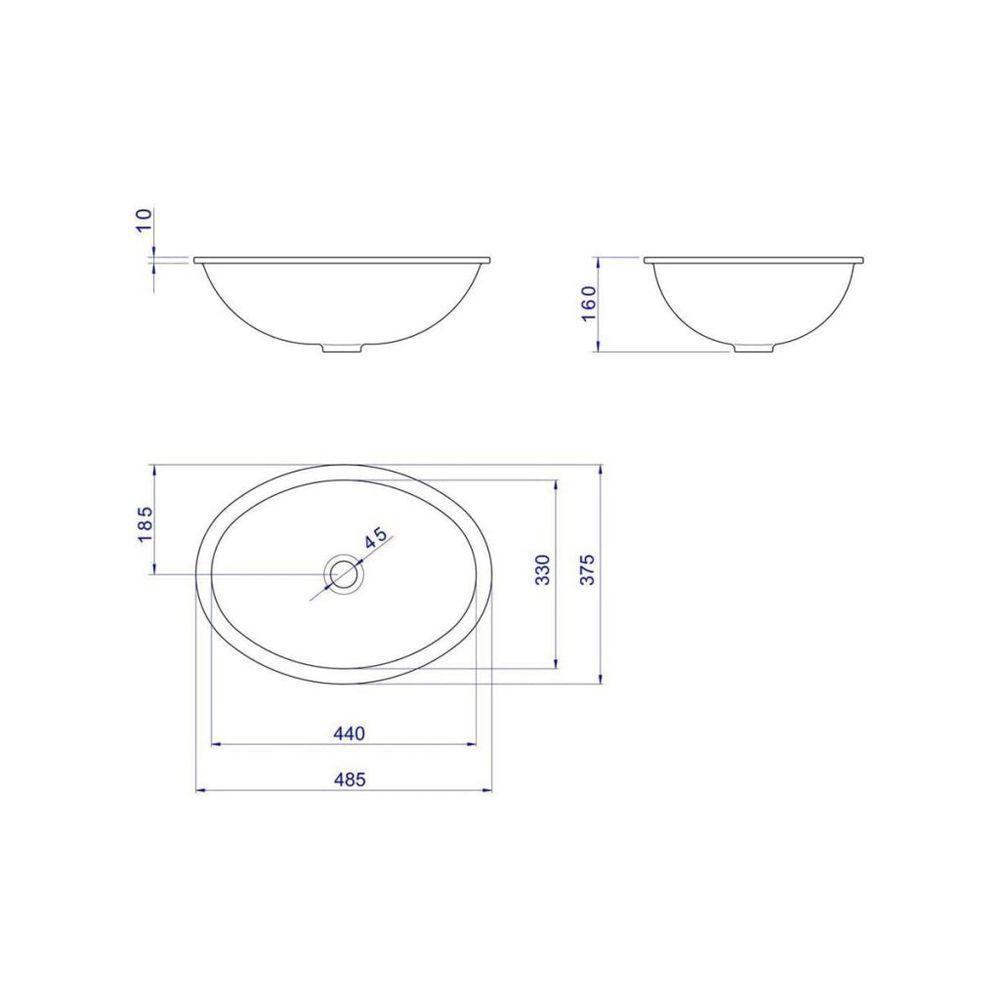 Cuba Embutir Oval Branco Gelo 490x365 - L3717 - Deca - Cuba Embutir Oval Branco Gelo 49x36,5- L3717 - Deca - 3
