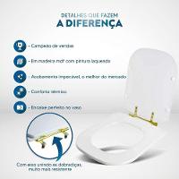 Tampa De Vaso Laqueado Axis Branco Para Bacia Deca Com Ferragem Dourada - 5