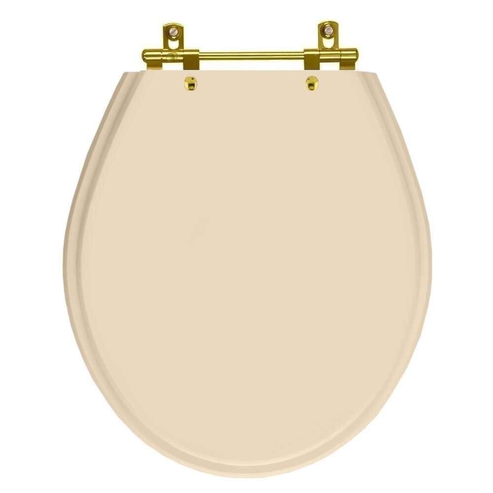 Tampa De Vaso Laqueado Carina Visone Para Bacia Ideal Standard Com Ferragem Dourada - 1