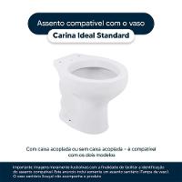 Tampa De Vaso Laqueado Carina Bone Para Bacia Ideal Standard Com Ferragem Dourada