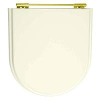 Tampa De Vaso Laqueado Calypso Biscuit Para Bacia Incepa Com Ferragem Dourada - 1