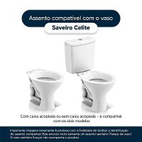 Tampa De Vaso Laqueado Saveiro Preto Para Bacia Celite Com Ferragem Dourada