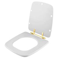 Tampa De Vaso Laqueado Suite Branco Para Bacia Incepa Com Ferragem Dourada - 2