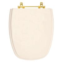 Tampa De Vaso Laqueado Monte Carlo Amendoa Para Bacia Deca Com Ferragem Dourada - 1