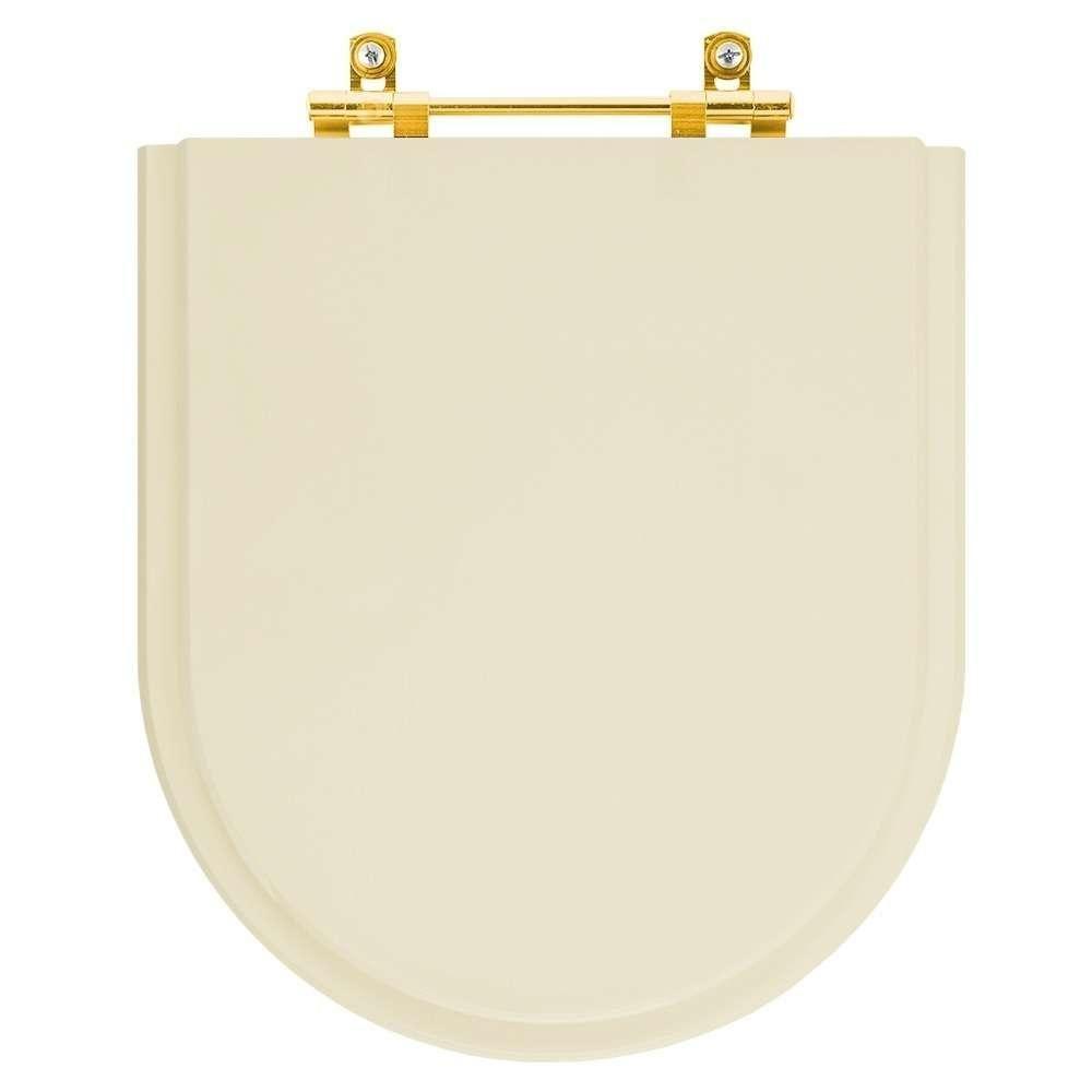 Tampa De Vaso Laqueado Riviera Rosato Para Bacia Celite Com Ferragem Dourada - 1