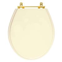 Tampa De Vaso Poliéster Carina Bone Para Bacia Ideal Standard Com Ferragem Dourada - 1