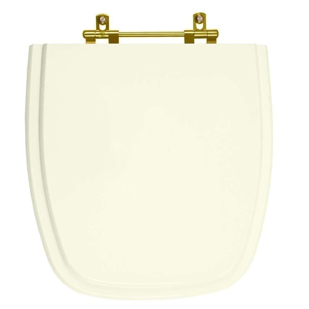 Tampa De Vaso Poliéster Avant Plus Biscuit Para Bacia Incepa Com Ferragem Dourada - 1