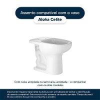 Tampa De Vaso Poliéster Aloha Branco Para Bacia Celite Com Ferragem Dourada - 3