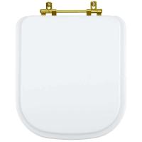 Tampa De Vaso Poliéster Axis Branco Para Bacia Deca Com Ferragem Dourada - 1