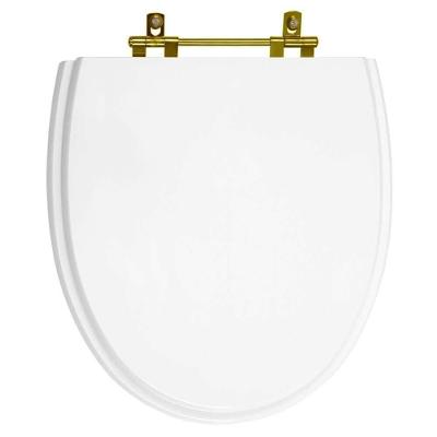 Tampa De Vaso Poliéster Eros Branco Para Bacia Incepa Com Ferragem Dourada