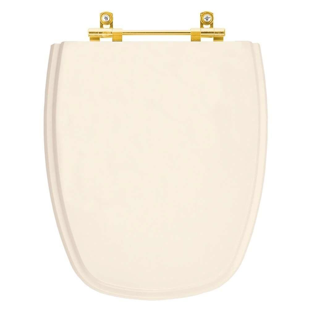 Tampa De Vaso Poliéster Monte Carlo Amendoa Para Bacia Deca Com Ferragem Dourada - 1