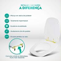 Tampa De Vaso Poliéster Monte Carlo Amendoa Para Bacia Deca Com Ferragem Dourada