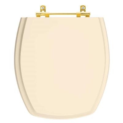 Tampa De Vaso Poliéster Thema Pessego Para Bacia Incepa Com Ferragem Dourada