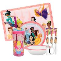 Jogo Refeição Infantil Princesas Disney 7 Peças Tigelas, Copo, Lugar Americano E Talheres - Tuut - 1