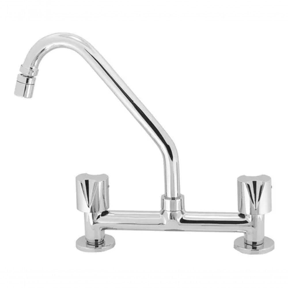 Torneira Misturador Cozinha Mesa Articulável Cromado 1/4 De Volta - 2