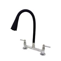 Torneira Misturador Cozinha Tubo Conic Flexível Preto Duplo 2 Jato Mesa - 1
