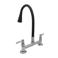 Torneira Misturador Cozinha Tubo Conic Flexível Preto Duplo 2 Jato Mesa